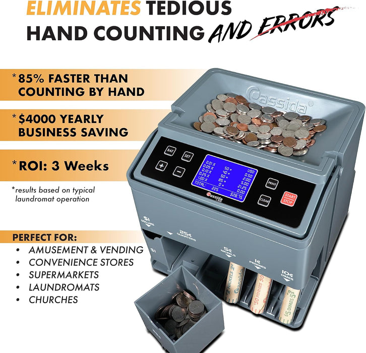 Cassida C300- Professional USD Coin Sorter and Wrapper