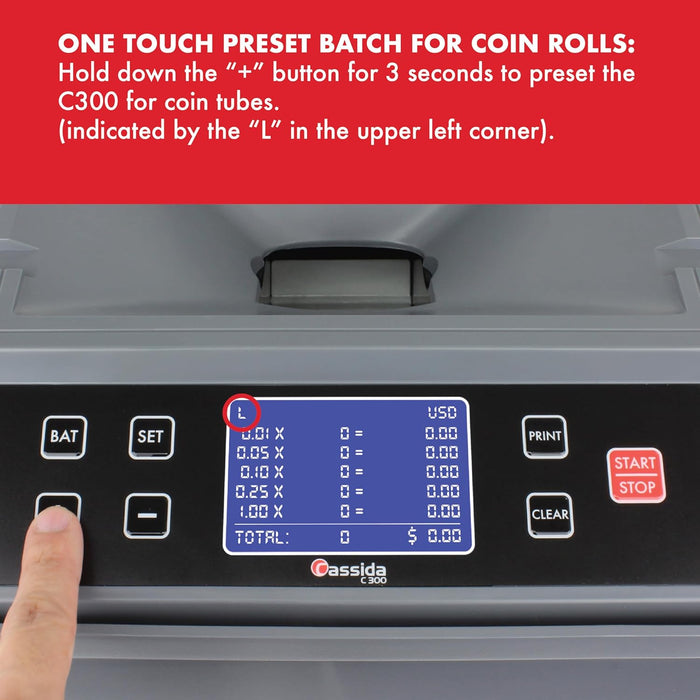 Cassida C300- Professional USD Coin Sorter and Wrapper
