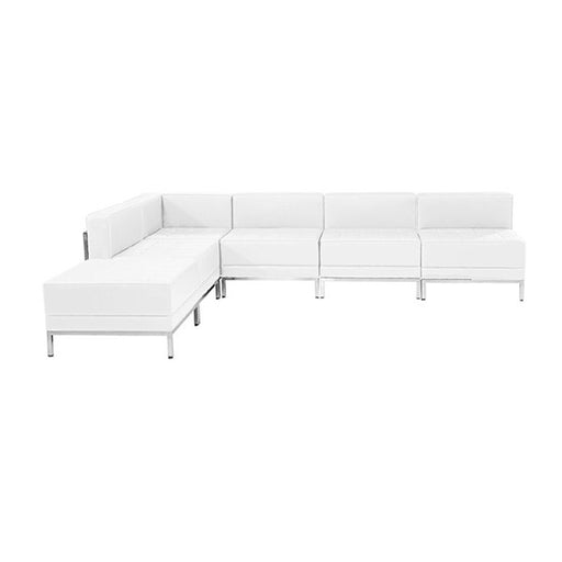 Flash Furniture Hercules Imagination Series, White Leather Sectional Configuration 6 Piece