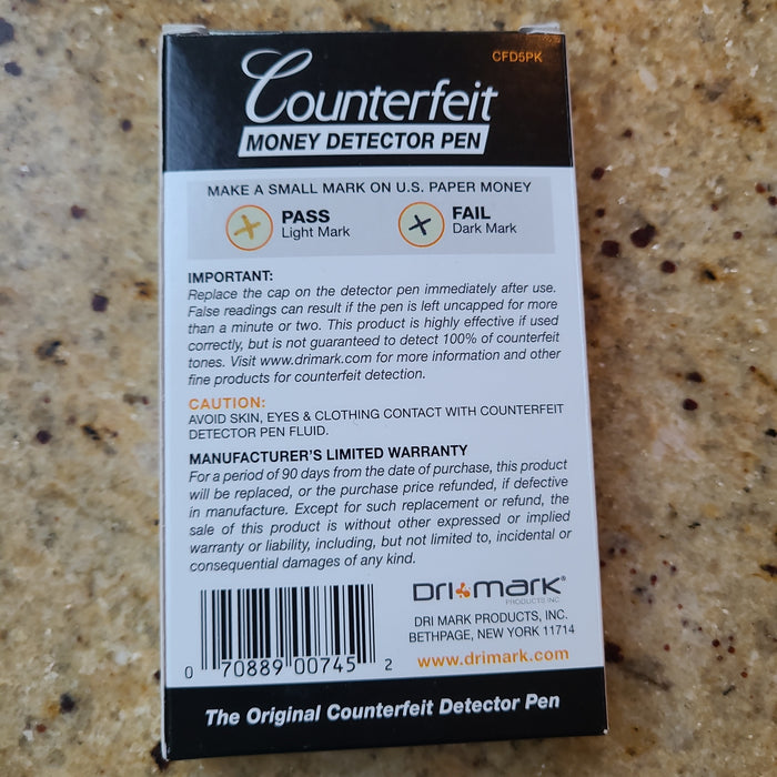 Counterfeit Detector Pen (1 and 5 Packs)