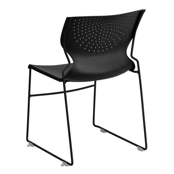 Flash Furniture HERCULES Series 661 lb. Capacity Black Full Back Stack Chair