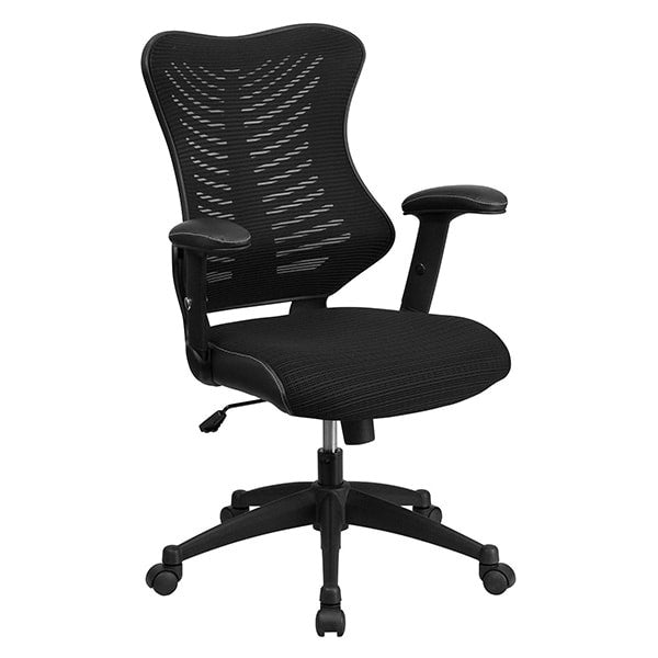Flash Furniture High Back Black Mesh Chair with Nylon Base
