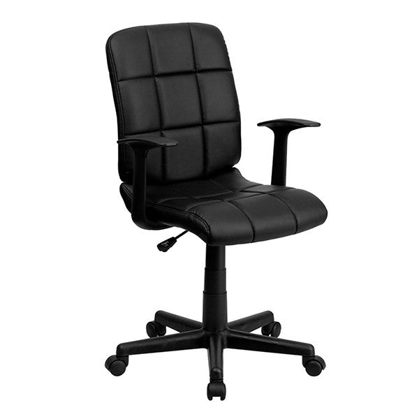 Flash Furniture Mid-Back Quilted Vinyl Task Chair with Nylon Arms