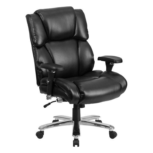 HERCULES Series 24/7 Intensive Use, Multi-Shift, Big & Tall Black Leather Executive Chair