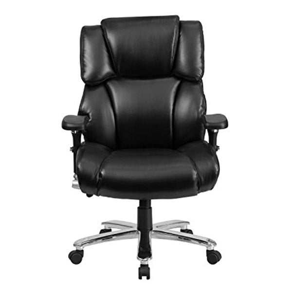 HERCULES Series 24/7 Intensive Use, Multi-Shift, Big & Tall Black Leather Executive Chair