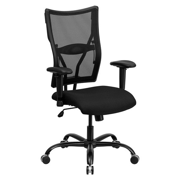 HERCULES Series Big & Tall Black Mesh Office Chair with Arms