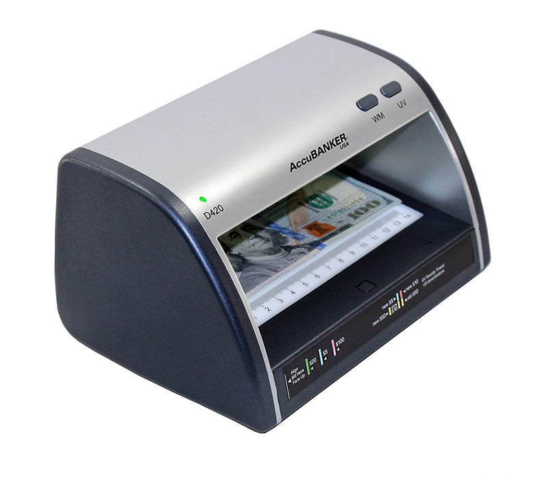 AccuBANKER D450 Counterfeit Bill Detector – Used – 5-Point Detection: UV, WM, MG, DD, IR – Retail Grade